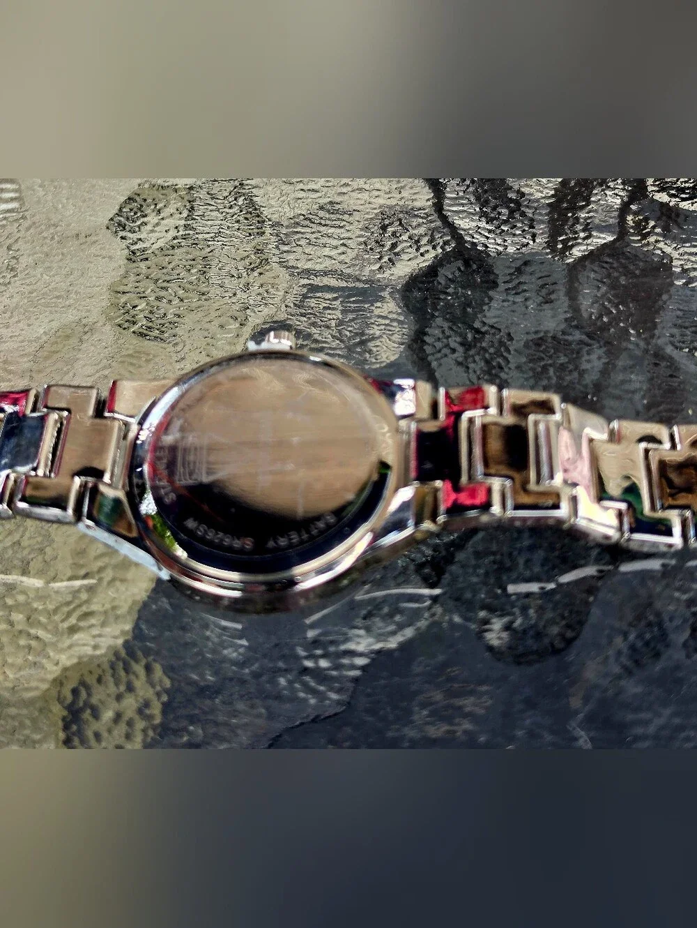 Jessica Simpson Silver Tone Crystal Watch